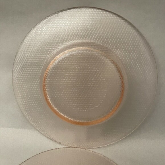 Pink Glass Salad Luncheon Plates 8 7/8" Lot of 2 - Picture 5 of 6